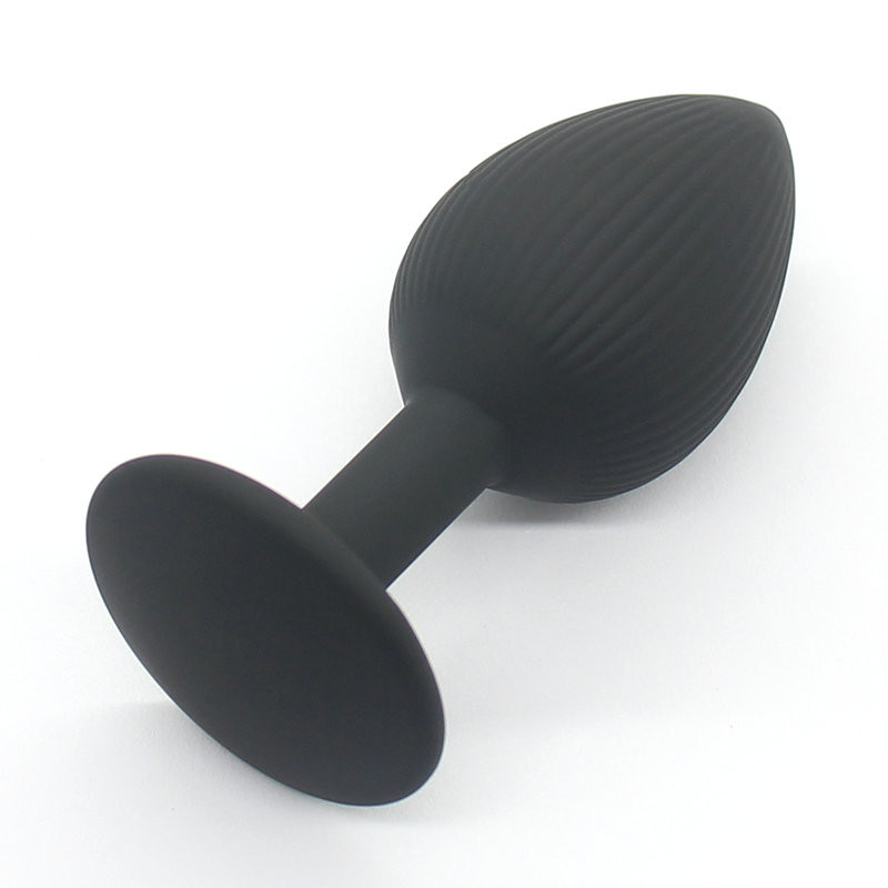 Solid Button With Lines Pattern Silicone Anal Plugs Anal Toys Inspire New Pleasurement Experience