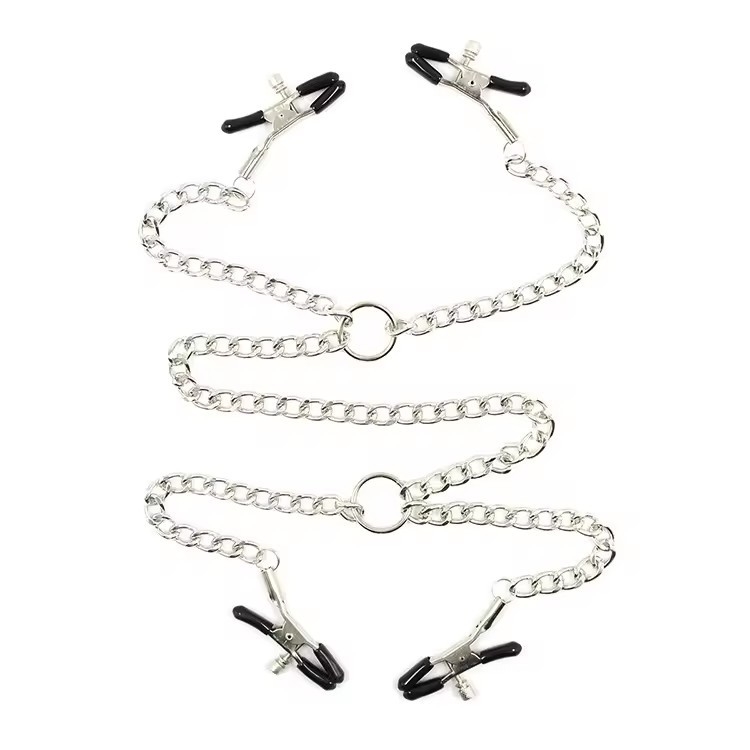 Multi-function Four Chains Metal Nipple Clamps Care For Optimal Performance Pleasurement