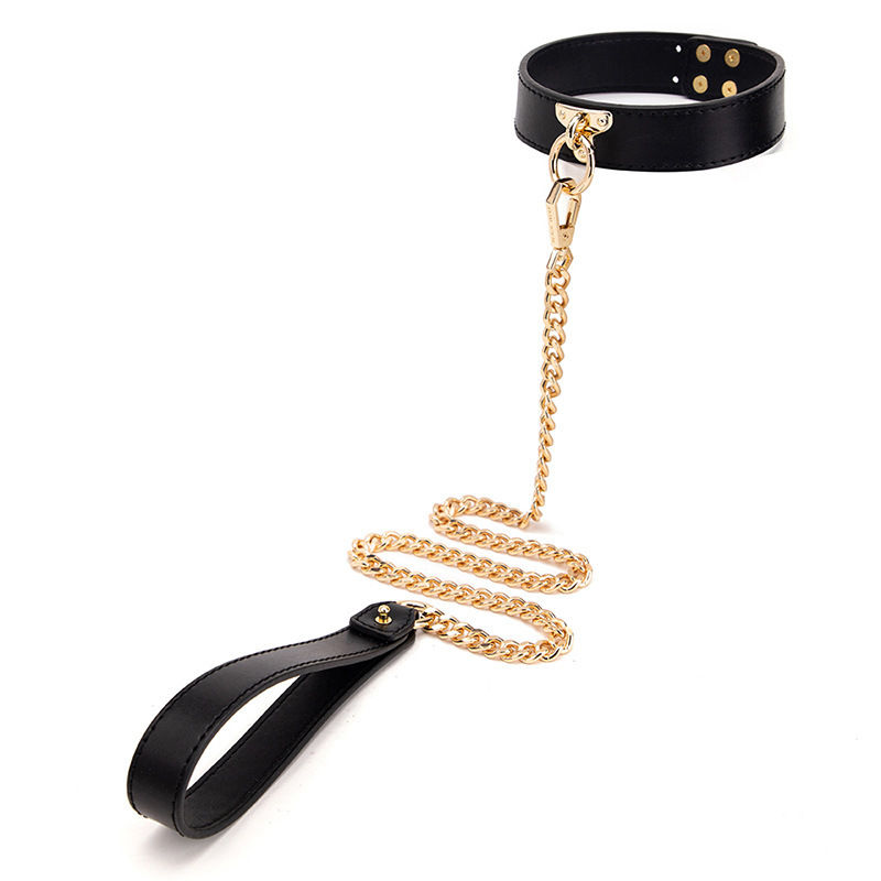 SM Bondage Collars with Chain Black