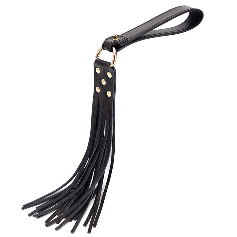 SM Play genuine leather whip training Black