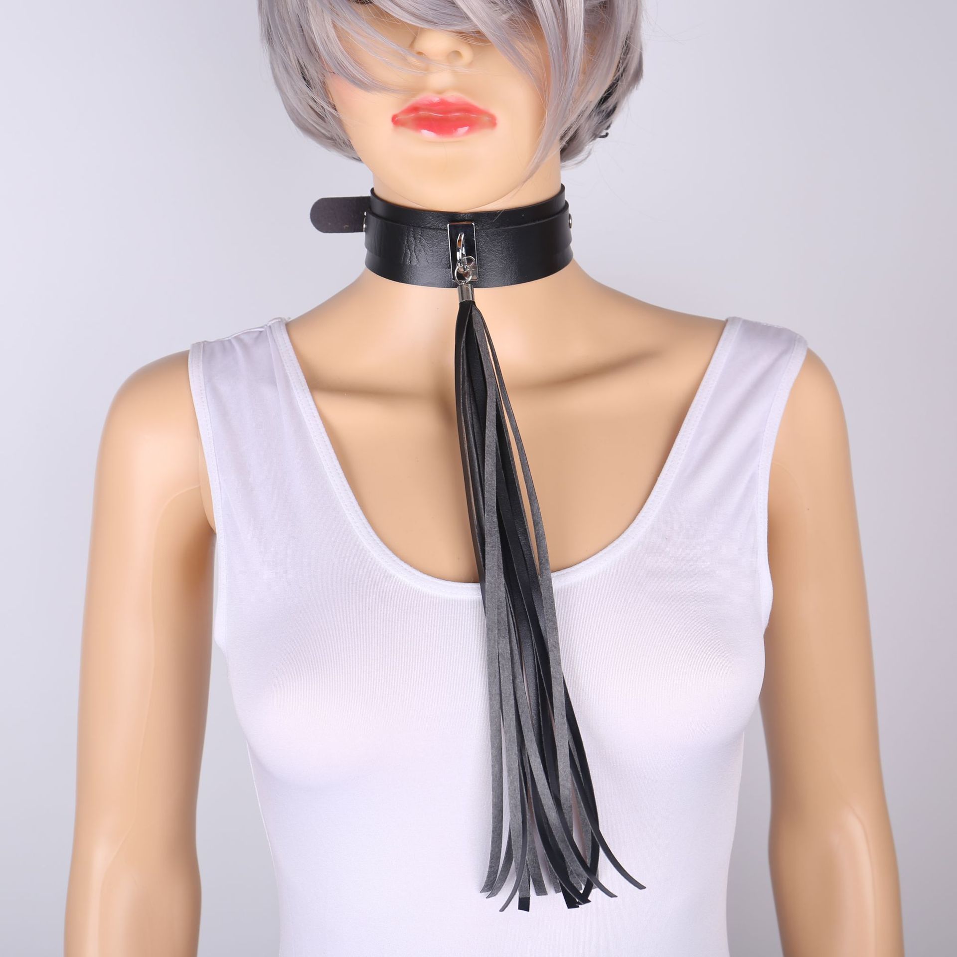 Adjustable Boundless Leather Collar and Leash - double layer