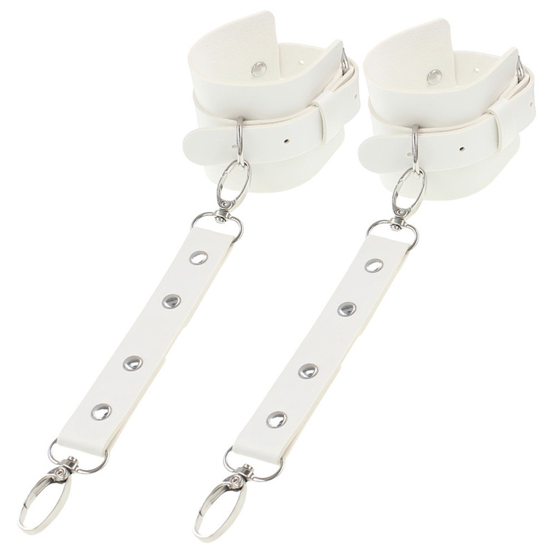 Punk Style PU Leather Wrist Cuffs, White