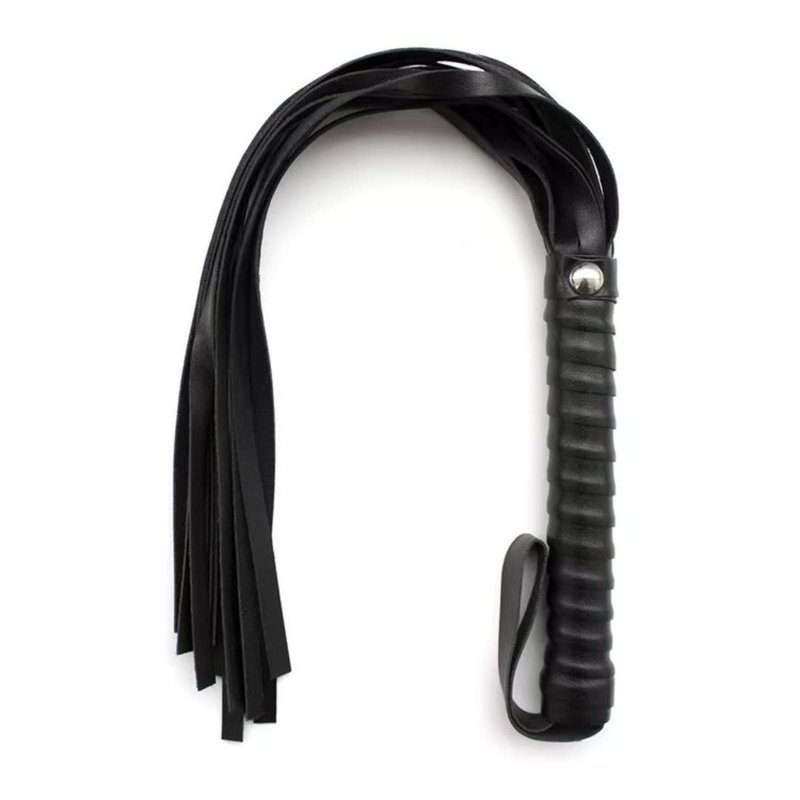 Fringe Flogger Spanking Whip - for BDSM & Adult Play, Black